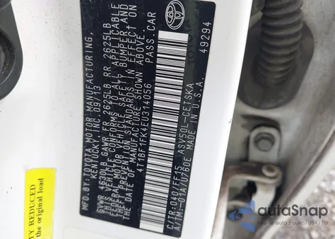 2014 Toyota Camry Se z USA, uszkodzony, nr VIN 4T1BF1FK4EU314056